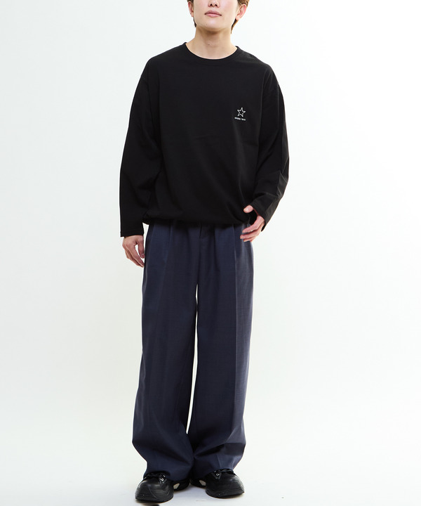 DRAWSTRING HEM STAR★ ONEPOINT LONG SLEEVE TEE 詳細画像 4
