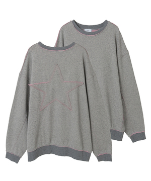 BI-COLOR STAR★ PATCH SWEAT
