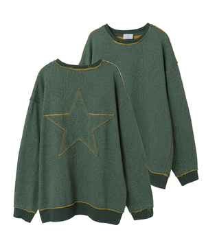 BI-COLOR STAR★ PATCH SWEAT