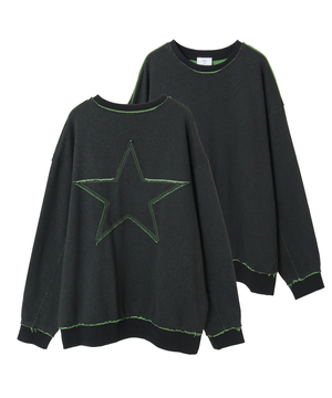 BI-COLOR STAR★ PATCH SWEAT