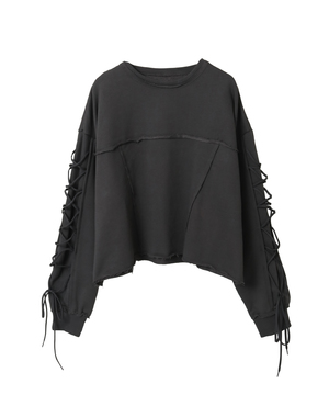 LACE-UP SLEEVE SHORT SWEAT