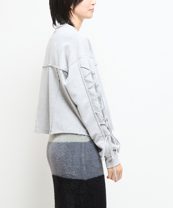 LACE-UP SLEEVE SHORT SWEAT 詳細画像 2