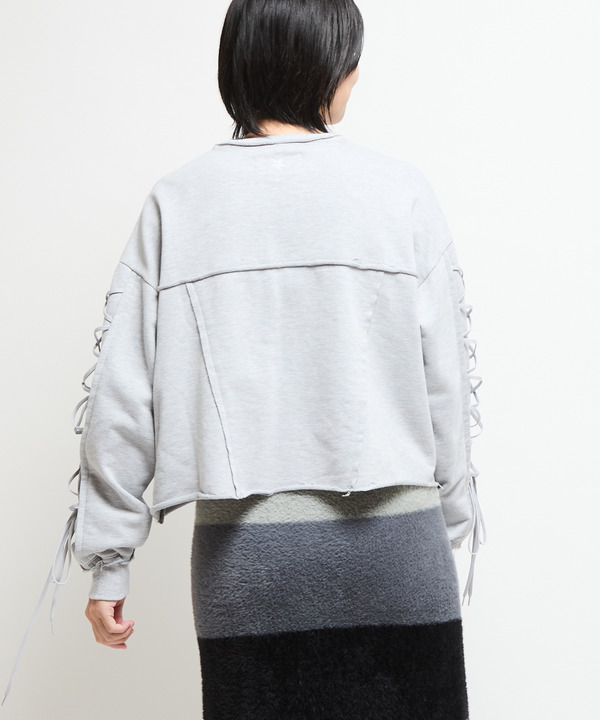 LACE-UP SLEEVE SHORT SWEAT 詳細画像 3