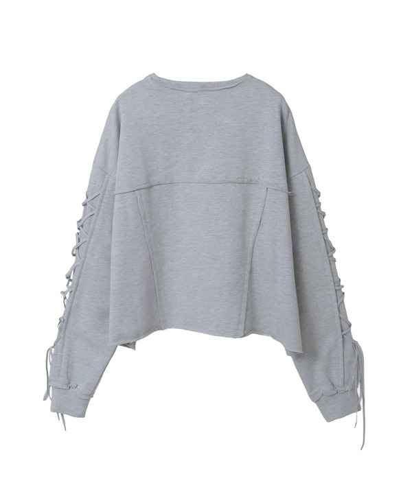 LACE-UP SLEEVE SHORT SWEAT 詳細画像 5