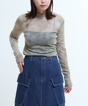 TURTLE NECK SHEER TOP
