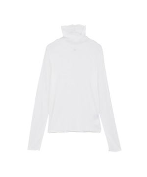 SHEER MELLOW FRILL TURTLENECK TOP