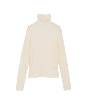 SHEER MELLOW FRILL TURTLENECK TOP