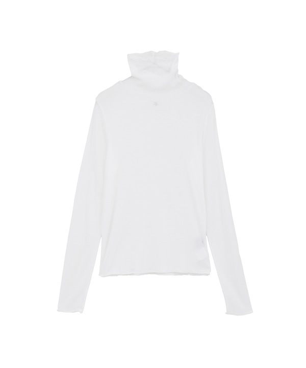 SHEER MELLOW FRILL TURTLENECK TOP 詳細画像 ホワイト 1