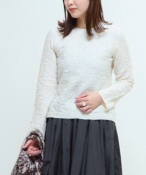 JACQUARD PEPLUM BLOUSE