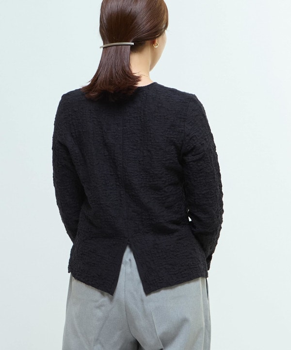 JACQUARD PEPLUM BLOUSE 詳細画像 1