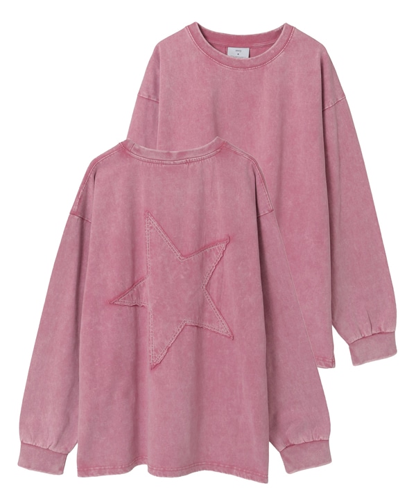 CHEMICAL WASHED STAR★ PATCH TEE 詳細画像 ピンク 1