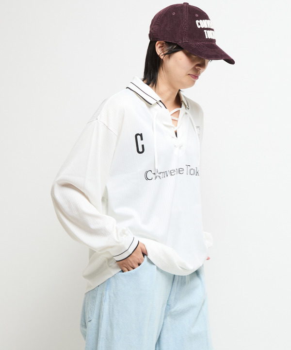 LACE-UP COLLAR SOCCER LONGSLEEVE TEE 詳細画像 2