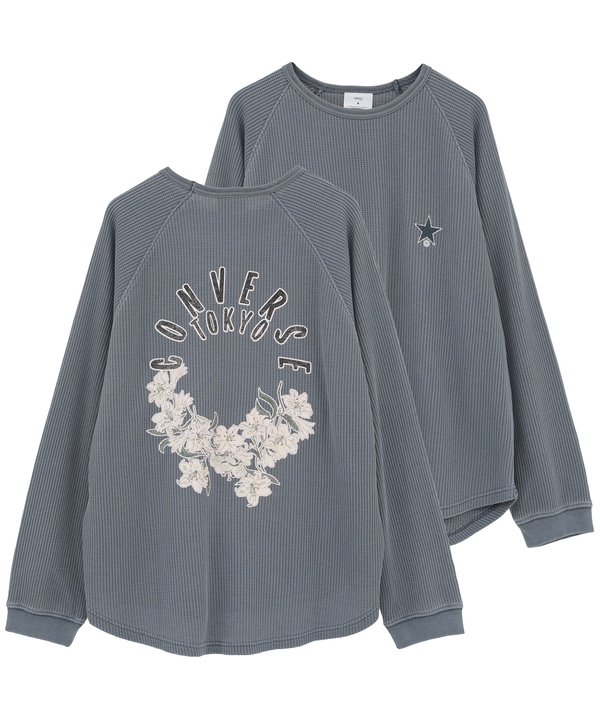 FLOWER LOGO WAFFLE LONG TEE 詳細画像 ブルー 1