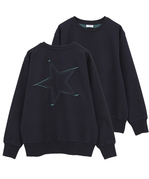 BACK STAR★ PATCH INDIGO SWEAT