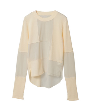 【HL】PATCHWORK VELOR RIB TOP