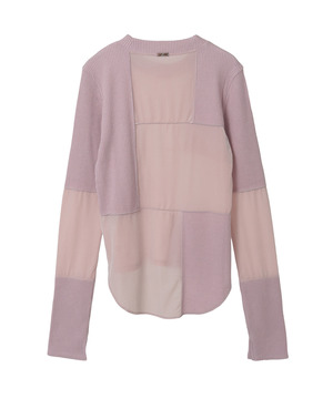 【HL】PATCHWORK VELOR RIB TOP