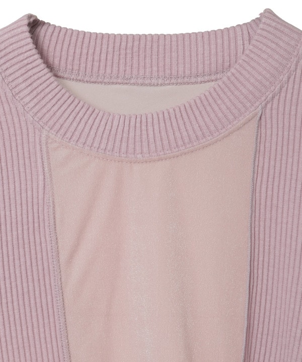 【HL】PATCHWORK VELOR RIB TOP 詳細画像 3