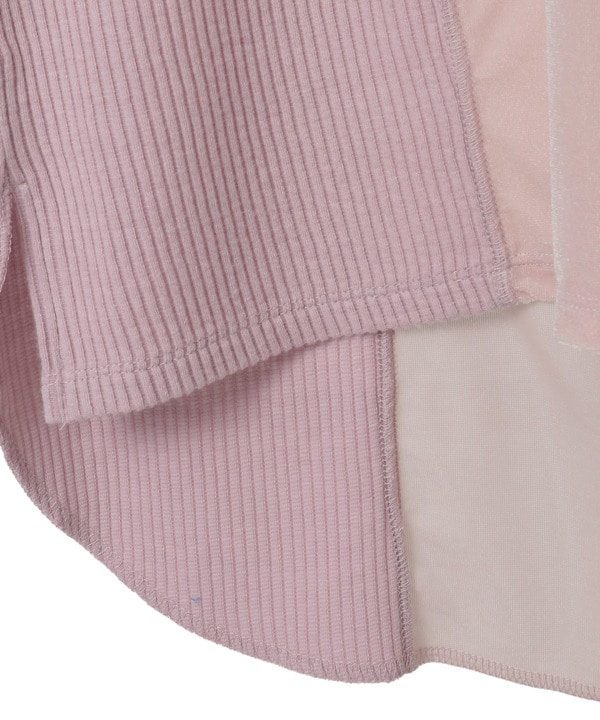 【HL】PATCHWORK VELOR RIB TOP 詳細画像 6