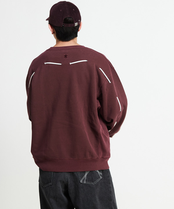 PIGMENT DYE SPINDLE CODE SWEAT 詳細画像 ボルドー 1