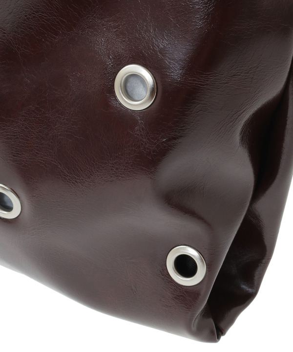2WAY EYELET FAKE-LEATHER SHOPPING TOTE BAG 詳細画像 10