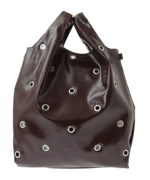 2WAY EYELET FAKE-LEATHER SHOPPING TOTE BAG 詳細画像 13
