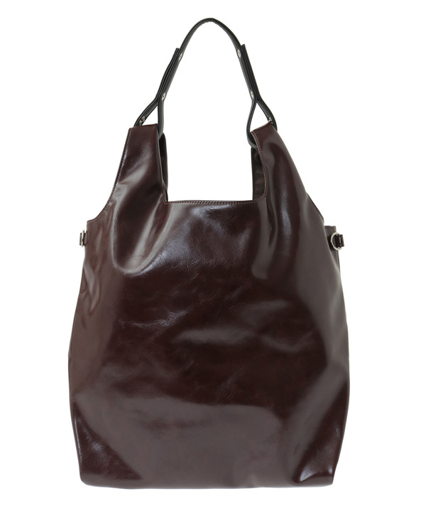 2WAY EYELET FAKE-LEATHER SHOPPING TOTE BAG 詳細画像 6