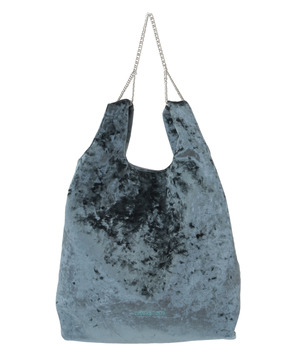 2WAY CRUSHED VELOR SHOPPING TOTE BAG