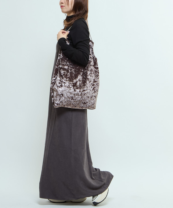 2WAY CRUSHED VELOR SHOPPING TOTE BAG 詳細画像 1