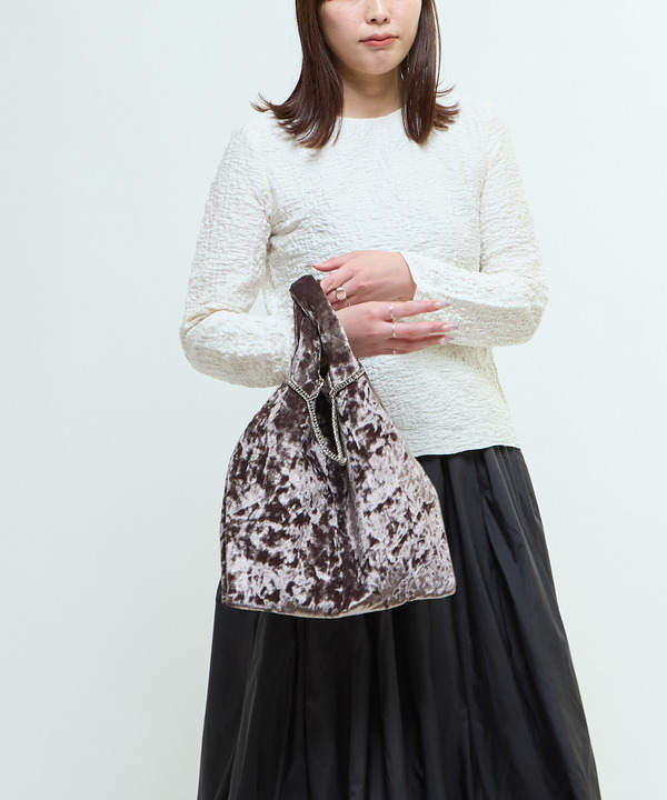 2WAY CRUSHED VELOR SHOPPING TOTE BAG 詳細画像 2