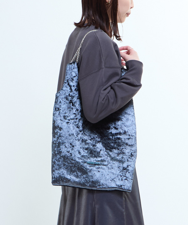 2WAY CRUSHED VELOR SHOPPING TOTE BAG 詳細画像 3