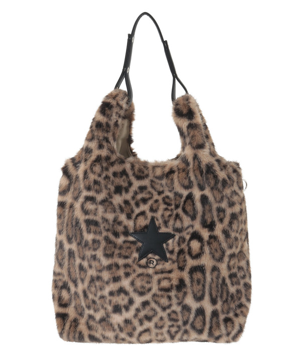 2WAY LEOPARD ECO-FUR SHOPPING TOTE BAG 詳細画像 ベージュ 1