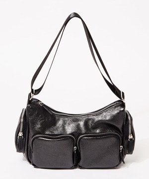 METALLIC MULTI POCKET SHOULDER BAG
