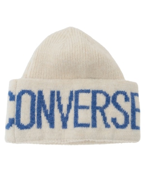 MOHAIR-LIKE LOGO KNIT CAP