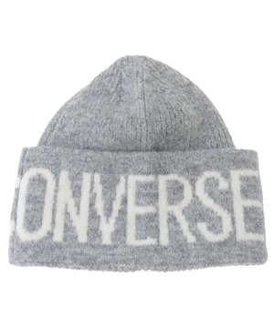 MOHAIR-LIKE LOGO KNIT CAP