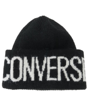 MOHAIR-LIKE LOGO KNIT CAP