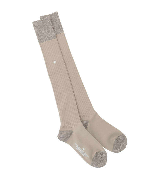 STAR★ GLITTER RIB KNEE-HIGH SOX 詳細画像 ベージュ 1