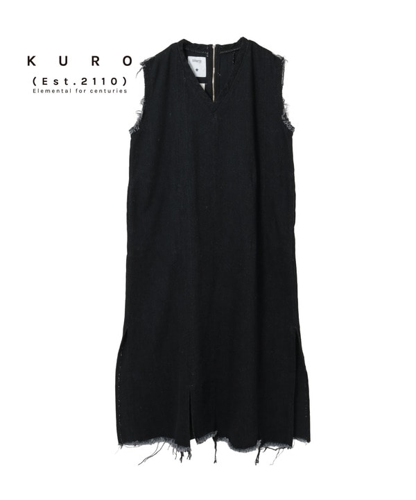 【KURO】DENIM SLEEVELESS DRESS 詳細画像 ブラック 1