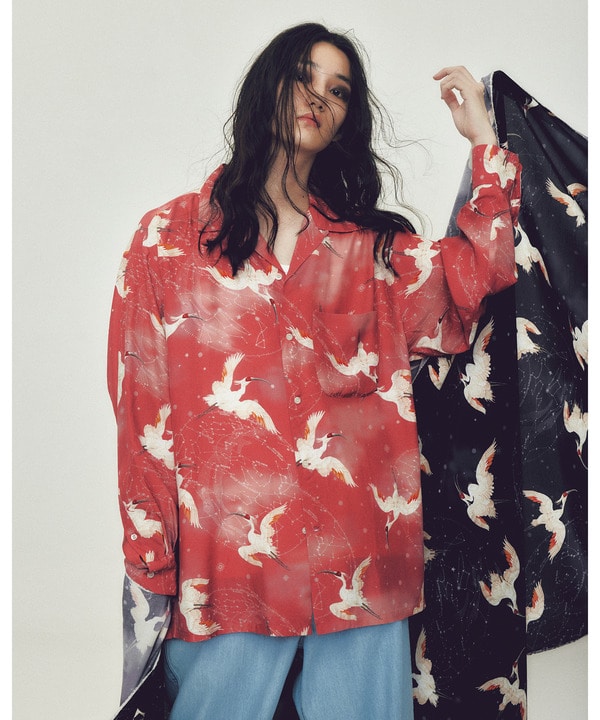 【NIPO ALOHA】"朱鷺-TOKI" LONG SLEEVE SHIRT 詳細画像 1
