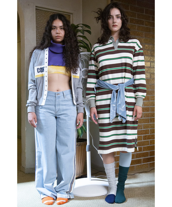 【kotohayokozawa】SIDE LINE WIDE FLARE DENIM PANTS 詳細画像 1