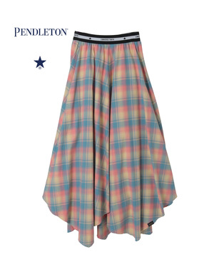 【PENDLETON】STAR★ CUT FLANNEL CHECKED GATHER SKIRT