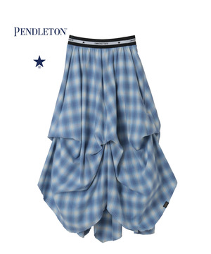 【PENDLETON】STAR★ CUT FLANNEL CHECKED GATHER SKIRT