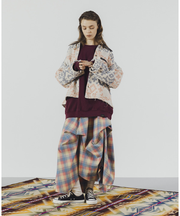 【PENDLETON】STAR★ CUT FLANNEL CHECKED GATHER SKIRT 詳細画像 2