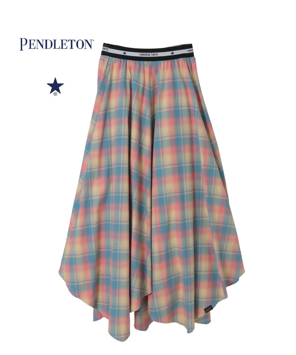 【PENDLETON】STAR★ CUT FLANNEL CHECKED GATHER SKIRT 詳細画像 ピンク 1