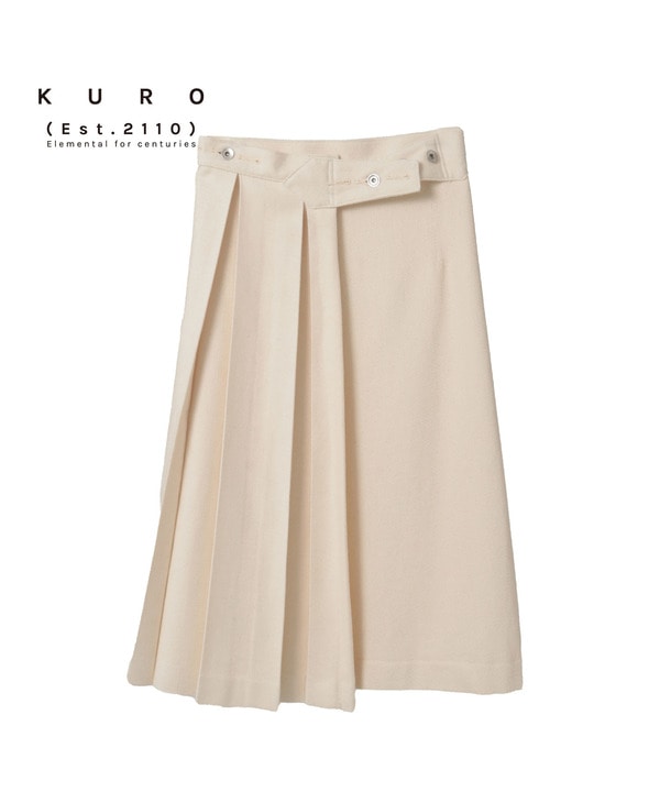 【KURO】PLEATED DENIM SKIRT 詳細画像 ホワイト 1