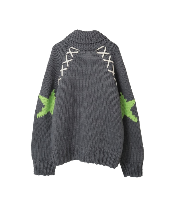 【kotohayokozawa】LACE-UP LOWGAGE COWICHAN SWEATER 詳細画像 11