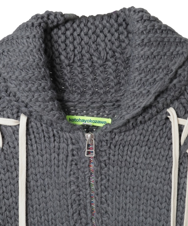 【kotohayokozawa】LACE-UP LOWGAGE COWICHAN SWEATER 詳細画像 12