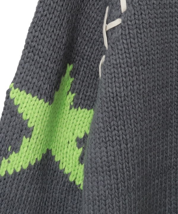 【kotohayokozawa】LACE-UP LOWGAGE COWICHAN SWEATER 詳細画像 17