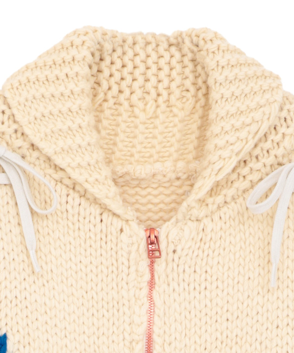 【kotohayokozawa】LACE-UP LOWGAGE COWICHAN SWEATER 詳細画像 3