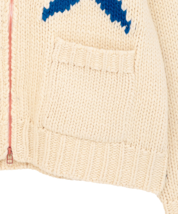 【kotohayokozawa】LACE-UP LOWGAGE COWICHAN SWEATER 詳細画像 5