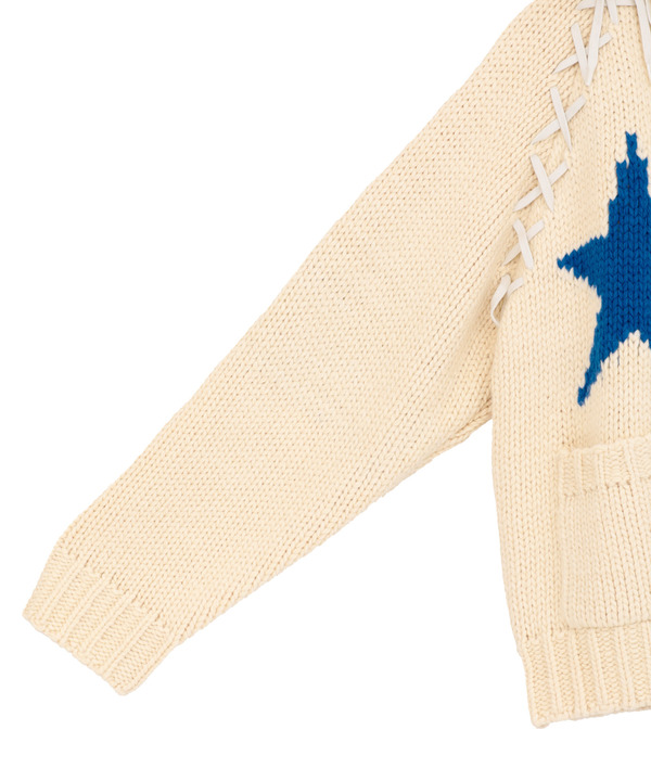 【kotohayokozawa】LACE-UP LOWGAGE COWICHAN SWEATER 詳細画像 6